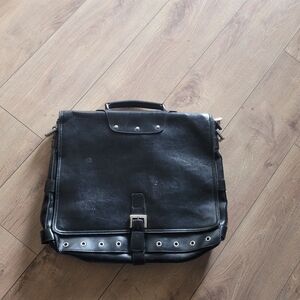 Rina Rish Handbags Leather Breifcase Labtop Black Used